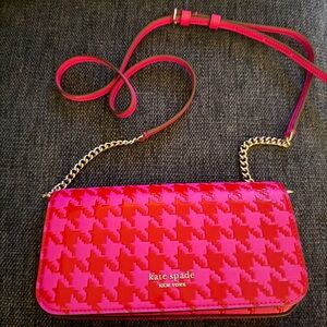Kate Spade Red and Pink Crossbody Wallet Bag